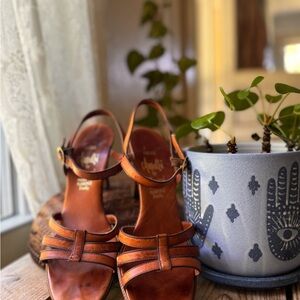 Amalfi by Rangoni Women’s Leather Open-Toe Heels sz. 8.5